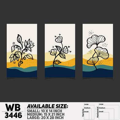 DDecorator Flower And Leaf ArtWork (Set of 3) Wall Board And Wall Canvas image