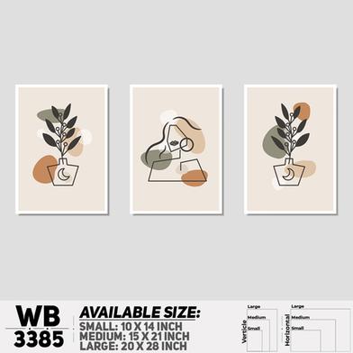 DDecorator Flower And Leaf ArtWork (Set of 3) Wall Board And Wall Canvas image