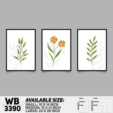 DDecorator Flower And Leaf ArtWork (Set of 3) Wall Board And Wall Canvas image