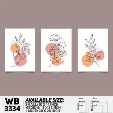 DDecorator Flower And Leaf ArtWork (Set of 3) Wall Board And Wall Canvas image