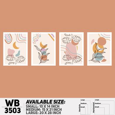 DDecorator Flower And Leaf ArtWork (Set of 4) Wall Board And Wall Canvas image