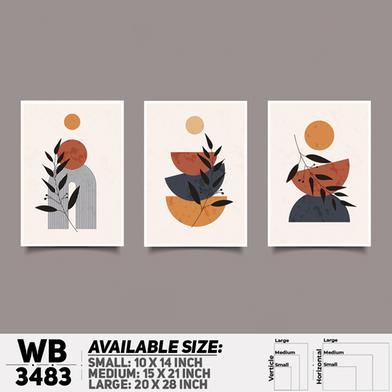 DDecorator Flower And Leaf ArtWork (Set of 3) Wall Board And Wall Canvas image