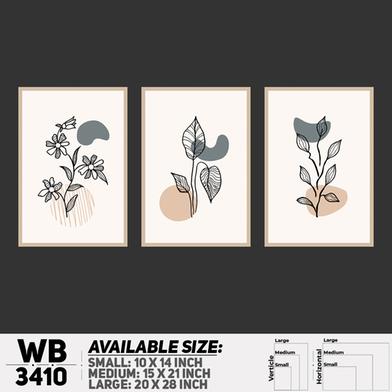 DDecorator Flower And Leaf ArtWork (Set of 3) Wall Board And Wall Canvas image