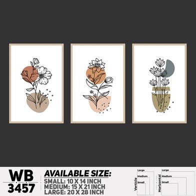 DDecorator Flower And Leaf ArtWork (Set of 3) Wall Board And Wall Canvas image