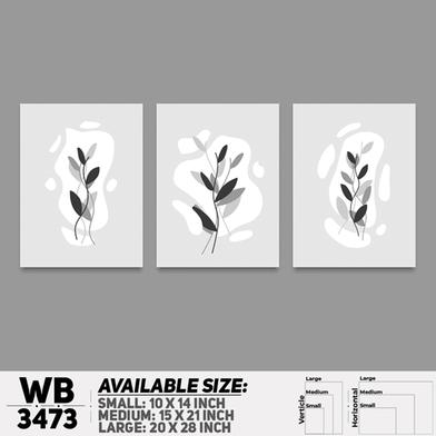 DDecorator Flower And Leaf ArtWork (Set of 3) Wall Board And Wall Canvas image