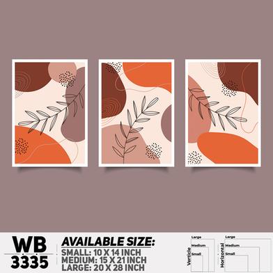 DDecorator Flower And Leaf ArtWork (Set of 3) Wall Board And Wall Canvas image