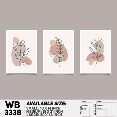 DDecorator Flower And Leaf ArtWork (Set of 3) Wall Board And Wall Canvas image