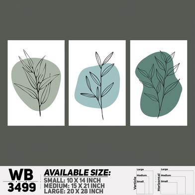 DDecorator Flower And Leaf ArtWork (Set of 3) Wall Board And Wall Canvas image
