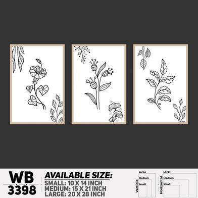 DDecorator Flower And Leaf ArtWork (Set of 3) Wall Board And Wall Canvas image