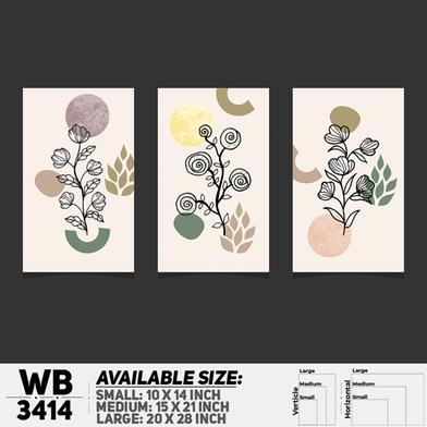 DDecorator Flower And Leaf ArtWork (Set of 3) Wall Board And Wall Canvas image