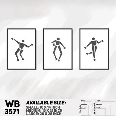 DDecorator Flower And Leaf Line Art ArtWork (Set of 3) Wall Board And Wall Canvas image