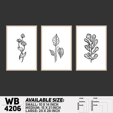 DDecorator Flower And Leaf Line Art (Set of 3) Wall Board And Wall Canvas image