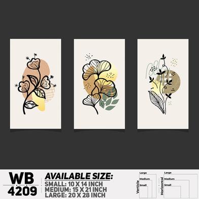 DDecorator Flower And Leaf Line Art (Set of 3) Wall Board And Wall Canvas image