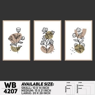 DDecorator Flower And Leaf Line Art (Set of 3) Wall Board And Wall Canvas image