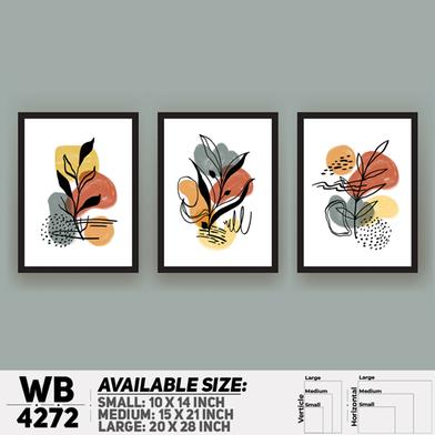 DDecorator Flower And Leaf Painting Art (Set of 3) Wall Board And Wall Canvas image