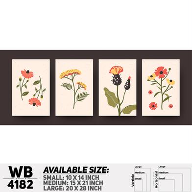 DDecorator Flower And Leaf (Set of 4) Wall Board And Wall Canvas image