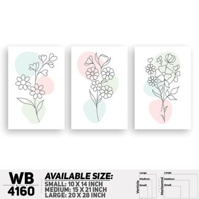 DDecorator Flower And Leaf Wall Board And Wall Canvas - Set of 3 image