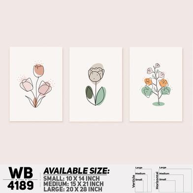 DDecorator Flower And Leaf Wall Board And Wall Canvas - Set of 3 image