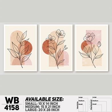 DDecorator Flower And Leaf Wall Board And Wall Canvas - Set of 3 image