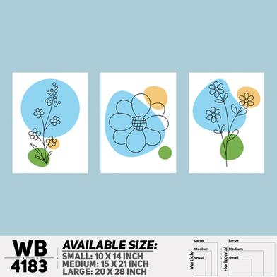 DDecorator Flower And Leaf Wall Board And Wall Canvas - Set of 3 image