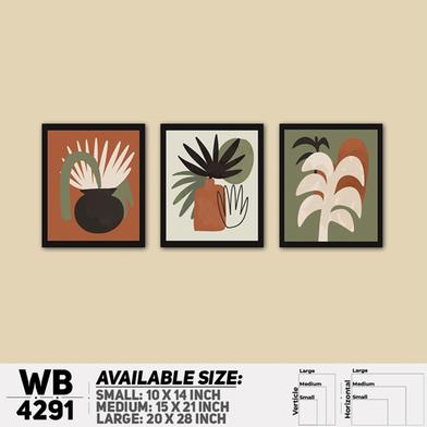 DDecorator Flower And Leaf With Vase (Set of 3) Wall Board And Wall Canvas image
