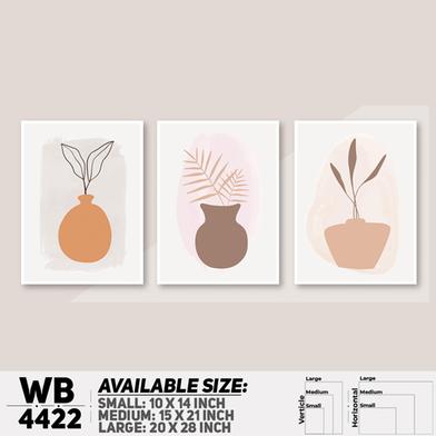 DDecorator Flower And Leaf With Vase (Set of 3) Wall Board And Wall Canvas image