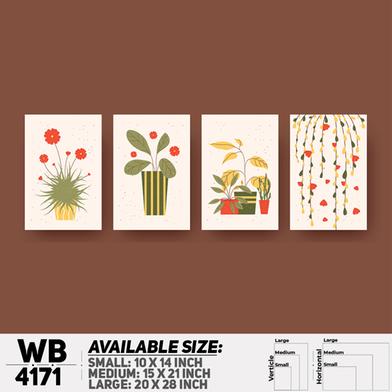 DDecorator Flower And Leaf With Vase (Set of 4) Wall Board And Wall Canvas image