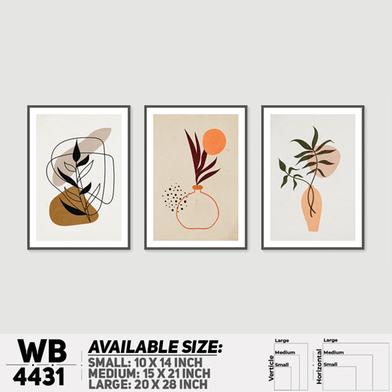 DDecorator Flower And Leaf With Vase (Set of 3) Wall Board And Wall Canvas image