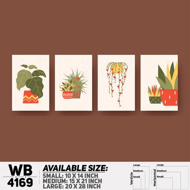 DDecorator Flower And Leaf With Vase (Set of 4) Wall Board And Wall Canvas image