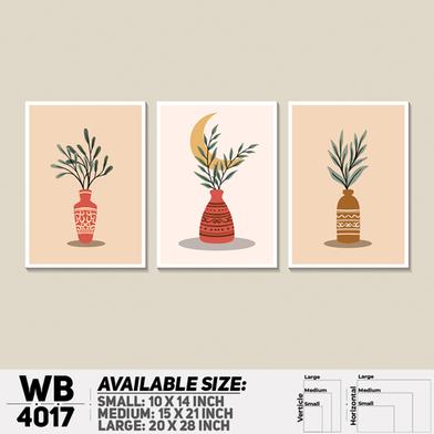 DDecorator Flower And Leaf With Vase (Set of 3) Wall Board And Wall Canvas image