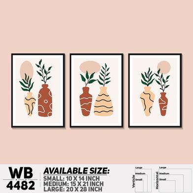 DDecorator Flower And Leaf With Vase (Set of 3) Wall Board And Wall Canvas image