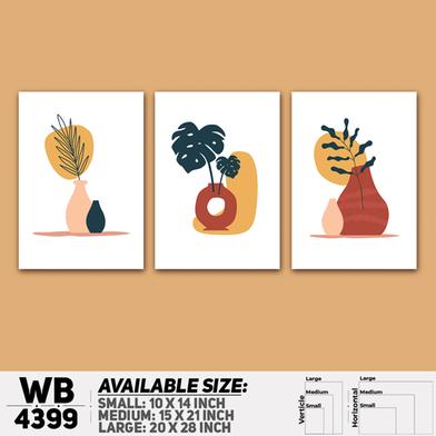 DDecorator Flower And Leaf With Vase (Set of 3) Wall Board And Wall Canvas image