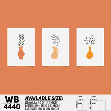 DDecorator Flower And Leaf With Vase (Set of 3) Wall Board And Wall Canvas image