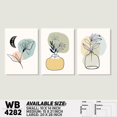 DDecorator Flower And Leaf With Vase (Set of 3) Wall Board And Wall Canvas image