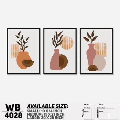 DDecorator Flower And Leaf With Vase (Set of 3) Wall Board And Wall Canvas image