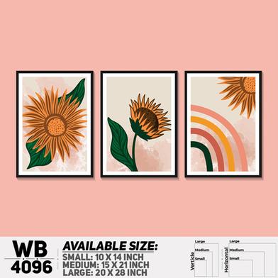 DDecorator Flower And Leaf With Vase Wall Board And Wall Canvas - Set of 3 image