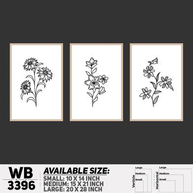 DDecorator Flower ArtWork (Set of 3) Wall Board And Wall Canvas image