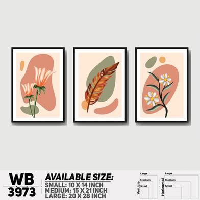 DDecorator Flower Desing Abstract Art (Set of 3) Wall Board And Wall Canvas image