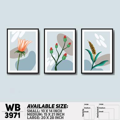 DDecorator Flower Desing Abstract Art (Set of 3) Wall Board and Wall Canvas image