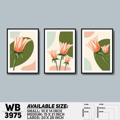 DDecorator Flower Desing Abstract Art (Set of 3) Wall Board And Wall Canvas image