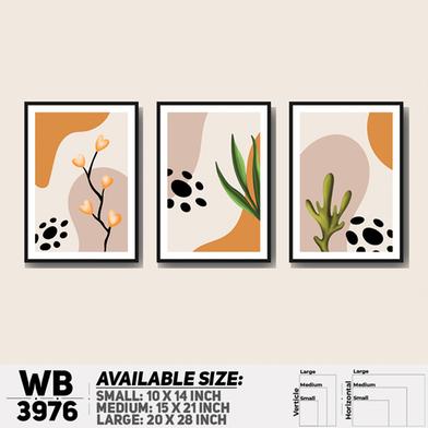 DDecorator Flower Desing Abstract Art (Set of 3) Wall Board And Wall Canvas image