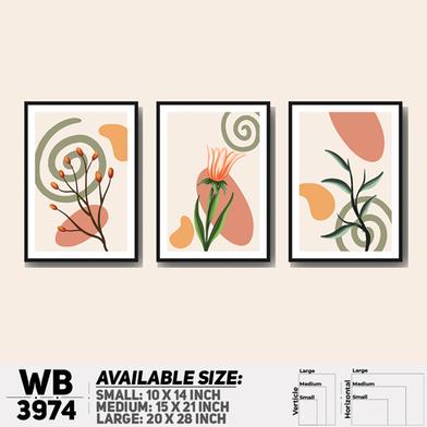 DDecorator Flower Desing Abstract Art (Set of 3) Wall Board And Wall Canvas image