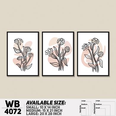 DDecorator Flower and Leaf Abstract Art (Set of 3) Wall Board and Wall Canvas image