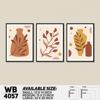 DDecorator Flower and Leaf Abstract Art (Set of 3) Wall Board and Wall Canvas image