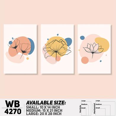 DDecorator Flower and Leaf Abstract Art (Set of 3) Wall Board and Wall Canvas image