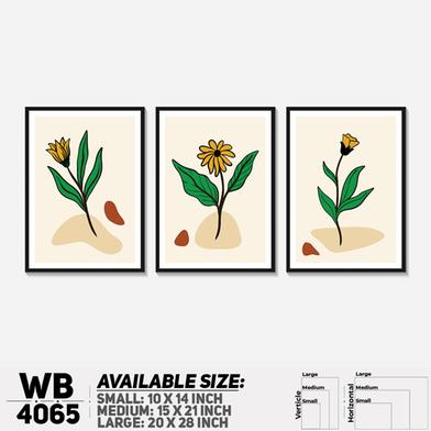 DDecorator Flower and Leaf Abstract Art (Set of 3) Wall Board and Wall Canvas image