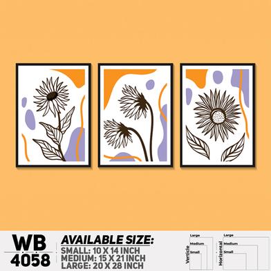 DDecorator Flower and Leaf Abstract Art (Set of 3) Wall Board and Wall Canvas image