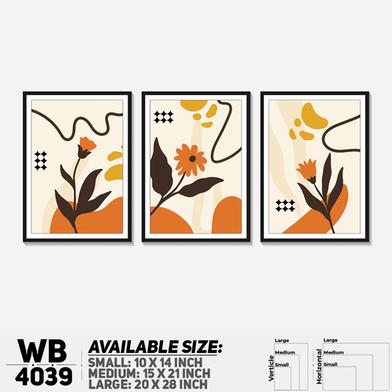 DDecorator Flower and Leaf Abstract Art (Set of 3) Wall Board and Wall Canvas image