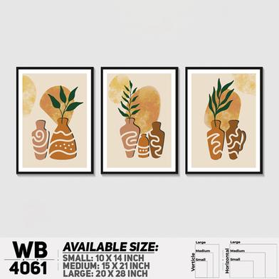 DDecorator Flower and Leaf With Vase (Set of 3) Wall Board and Wall Canvas image