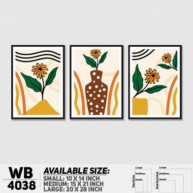 DDecorator Flower and Leaf With Vase (Set of 3) Wall Board and Wall Canvas image